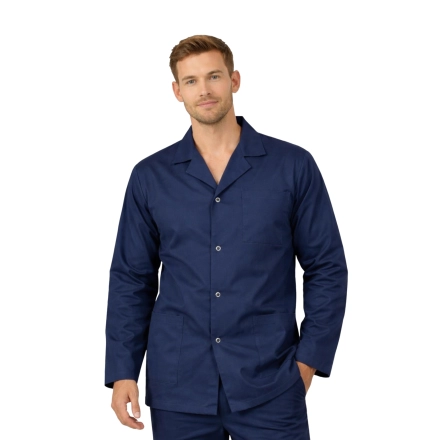 Bluza medyczna męska z kołnierzem granatowa długi rękaw roz.M